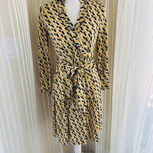 Women's pretty dress yellow and black, size small